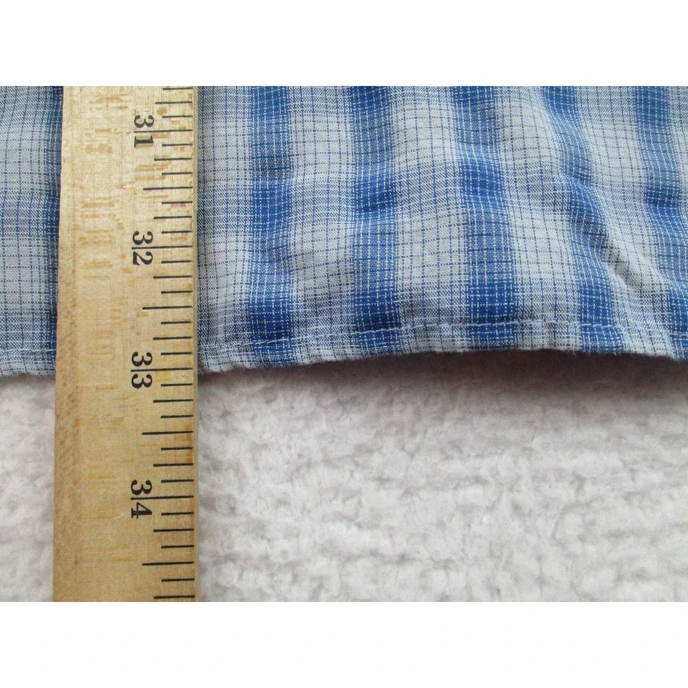 North Face Shirt Mens 2XL Blue White Plaid Short Sleeve Button Up Outdoor Hiking